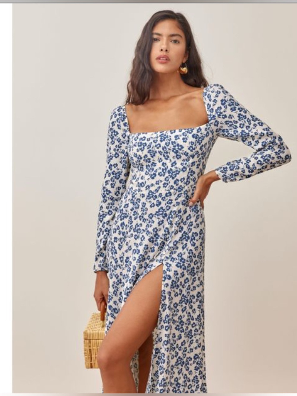 Reformation blue floral Sigmund Dress size 4